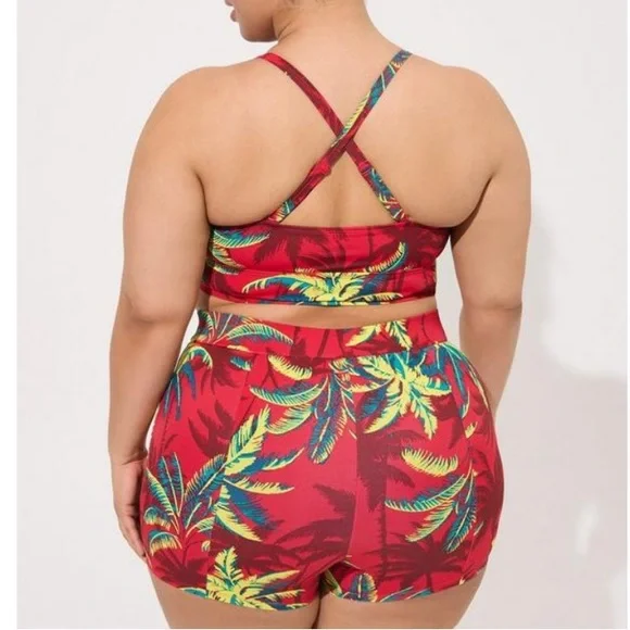 Torrid NWT Retro Wireless Ruched Cups Bikini Top and Bottom Set - Picture 3 of 9